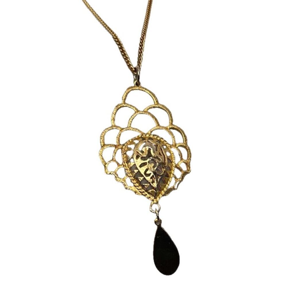 Vintage Lisner Avon collaboration long necklace pendant